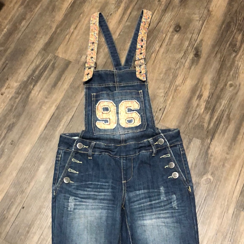 Hot Kiss Bib Overall Jean Y2K Ava SZ 3 Denim - Picture 2 of 10